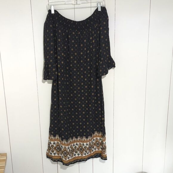 Dresses & Skirts - Ryan Michelle Women's Off Shoulder Bell Sleeve Midi Floral Boho Dress Size 4